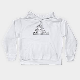 Haunted Mansion Line Art Kids Hoodie